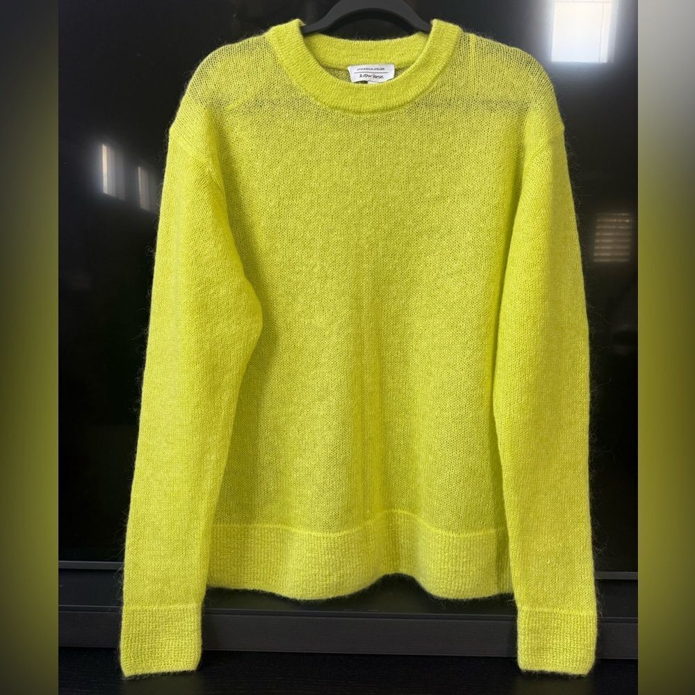 & Other Stories Knit Neon Yellow Mohair Blend Sweater